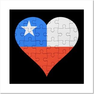 Chilean Jigsaw Puzzle Heart Design - Gift for Chilean With Chile Roots Posters and Art